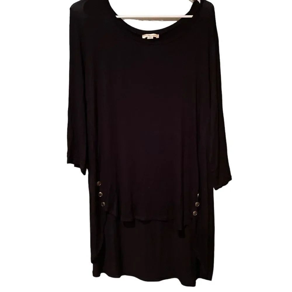 Misia Black 3/4 Sleeves Size 1X